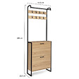 ID MARKET - Vestiaire d'entrée LUIS meuble chaussures 2 portes design industriel - vignette