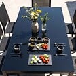 OVIALA - Ensemble table de jardin et 8 chaises avec plateau verre noir - Ajaccio - vignette