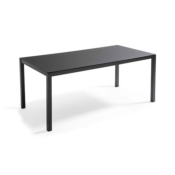 OVIALA - Ensemble table de jardin et 8 chaises avec plateau verre noir - Ajaccio - large