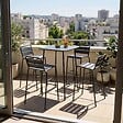 OVIALA - Ensemble table de bar et 4 chaises hautes en métal anthracite - Palavas - vignette