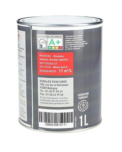 DURALEX - Peinture Finitions Glycero Satin DX18 intérieure / extérieure 1L - DURALEX - 106100211 - large