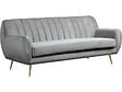 HABITAT ET JARDIN - Canapé fixe en velours "Evans" - 195 x 84 x 82 cm - 3 places - Gris - vignette