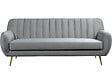 HABITAT ET JARDIN - Canapé fixe en velours "Evans" - 195 x 84 x 82 cm - 3 places - Gris - vignette