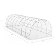ID MARKET - Serre de jardin tunnel 24m² 8 x 3 x 2 m acier galvanisé + bâche anti-UV avec porte et fenêtres DES ANDES blanche toutes saisons - vignette