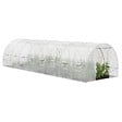 ID MARKET - Serre de jardin tunnel 24m² 8 x 3 x 2 m acier galvanisé + bâche anti-UV avec porte et fenêtres DES ANDES blanche - vignette