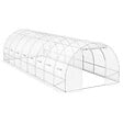 ID MARKET - Serre de jardin tunnel 24m² 8 x 3 x 2 m acier galvanisé + bâche anti-UV avec porte et fenêtres DES ANDES blanche - vignette