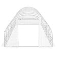 ID MARKET - Serre de jardin tunnel 24m² 8 x 3 x 2 m acier galvanisé + bâche anti-UV avec porte et fenêtres DES ANDES blanche - vignette