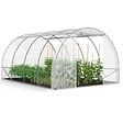 ID MARKET - Serre de jardin tunnel 12m² 4 x 3 x 2 m acier galvanisé + bâche anti-UV avec porte et fenêtres ZEBRA blanches toutes saisons - vignette