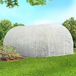 ID MARKET - Serre de jardin tunnel 12m² 4 x 3 x 2 m acier galvanisé + bâche anti-UV avec porte et fenêtres ZEBRA blanches toutes saisons - vignette
