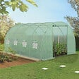 ID MARKET - Serre de jardin tunnel 12m² 4 x 3 x 2 m acier galvanisé + bâche anti-UV avec porte et fenêtres ZEBRA verte - vignette