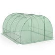 ID MARKET - Serre de jardin tunnel 12m² 4 x 3 x 2 m acier galvanisé + bâche anti-UV avec porte et fenêtres ZEBRA verte - vignette