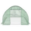 ID MARKET - Serre de jardin tunnel 12m² 4 x 3 x 2 m acier galvanisé + bâche anti-UV avec porte et fenêtres ZEBRA verte - vignette