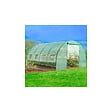 ID MARKET - Serre de jardin tunnel 12m² 4 x 3 x 2 m acier galvanisé + bâche anti-UV avec porte et fenêtres ZEBRA verte toutes saisons - vignette