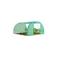 ID MARKET - Serre de jardin tunnel 12m² 4 x 3 x 2 m acier galvanisé + bâche anti-UV avec porte et fenêtres ZEBRA verte toutes saisons - vignette