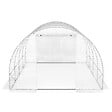 ID MARKET - Serre de jardin tunnel 12m² 4 x 3 x 2 m acier galvanisé + bâche anti-UV avec porte et fenêtres ZEBRA blanche - vignette
