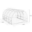 ID MARKET - Serre de jardin tunnel 12m² 4 x 3 x 2 m acier galvanisé + bâche anti-UV avec porte et fenêtres ZEBRA blanche - vignette