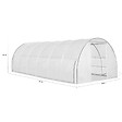 ID MARKET - Serre de jardin tunnel 18m² 6 x 3 x 2 m acier galvanisé + bâche anti-UV avec porte et fenêtres CRIMÉE blanche avec moustiquaire - vignette