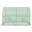 ID MARKET - Serre de jardin tunnel 6m² 3 x 2 x 2 m acier galvanisé + bâche anti-UV avec porte et fenêtres ROMA verte - vignette
