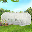 ID MARKET - Serre de jardin tunnel 18m² 6 x 3 x 2 m acier galvanisé + bâche anti-UV avec porte et fenêtres CRIMÉE blanche toutes saisons - vignette