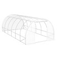 ID MARKET - Serre de jardin tunnel 18m² 6 x 3 x 2 m acier galvanisé + bâche anti-UV avec porte et fenêtres CRIMÉE blanche toutes saisons - vignette