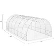 ID MARKET - Serre de jardin tunnel 18m² 6 x 3 x 2 m acier galvanisé + bâche anti-UV avec porte et fenêtres CRIMÉE blanche toutes saisons - vignette