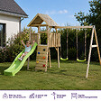 KANGUI - Aire de jeux bois, 2 balançoires, toboggan, escalade, cabane WOODI - vignette