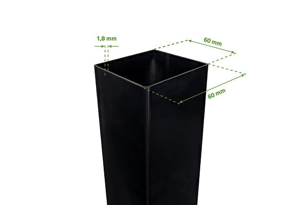 CASANOOV - Casanoov Lot de 2 poteaux en fer DARIO 6x6  cm H.170  cm Noir Mat - large