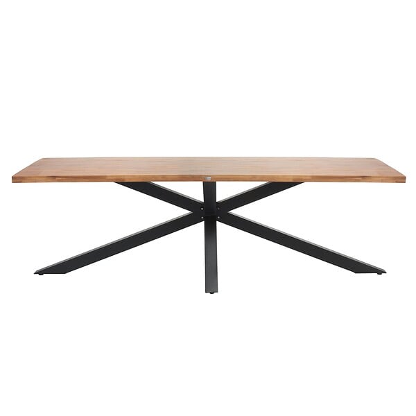 OVIALA - Table de jardin en aluminium et bois d'acacia 8 places 240x95 cm - Stella - large