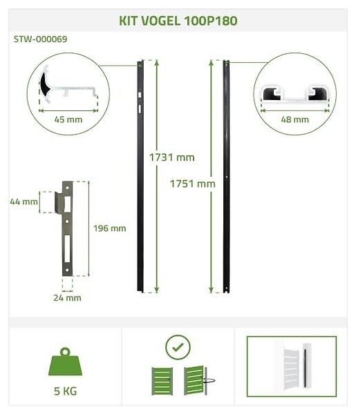 CASANOOV - Casanoov Kit d'inversion portillon VOGEL 100x180 cm - large