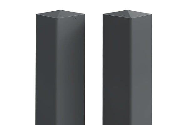 CASANOOV - Casanoov Lot de 4 poteaux aluminium gris ELDA H.240 - large