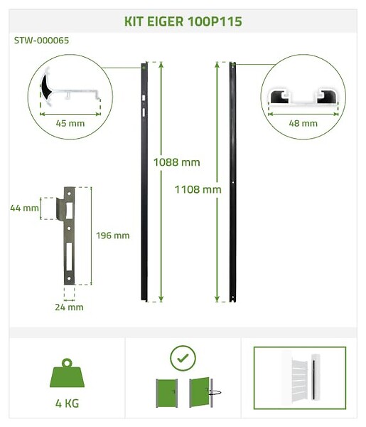 CASANOOV - Casanoov Kit d'inversion portillon EIGER 100x115 cm - large