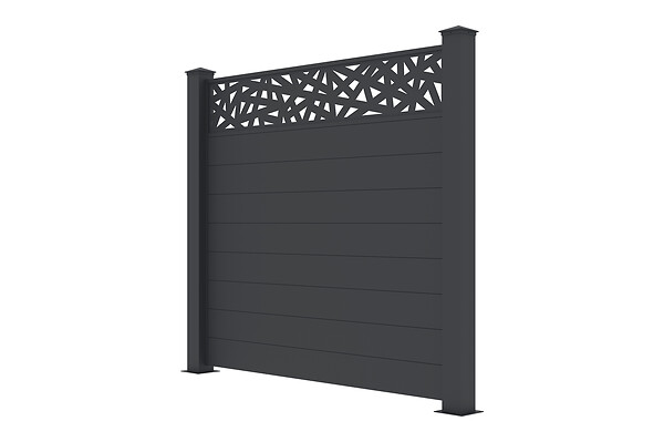 CASANOOV - Casanoov Lot de 5 Clôtures Aluminium Semi-Ajourées 1,9m Ruivo H.170  cm gris - large
