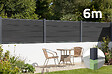 CASANOOV - Casanoov Clôture composite Stockhorn 6 m, hauteur 90  cm, à installer dans le sol, gris - vignette