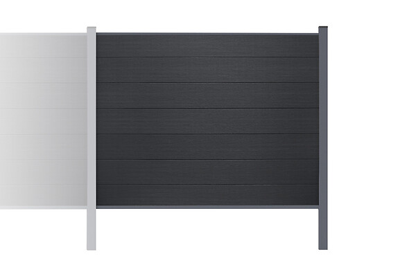 CASANOOV - Casanoov Clôture composite Stockhorn 4 m, hauteur 150  cm, à installer dans le sol, gris - large