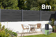 CASANOOV - Casanoov Clôture composite Stockhorn de 8 mètres de long et 90   cm de haut, pour installation enterrée, grise - vignette