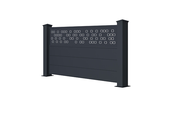 CASANOOV - Casanoov Kit clôture aluminium semi-ajourée ADULA – H.90   cm – L.1,90 m – kit complet - large