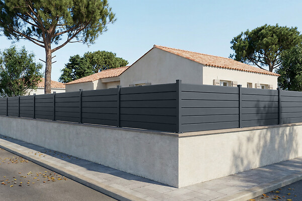CASANOOV - Casanoov Kit extension clôture 2m VANO H.90  cm aluminium gris - large