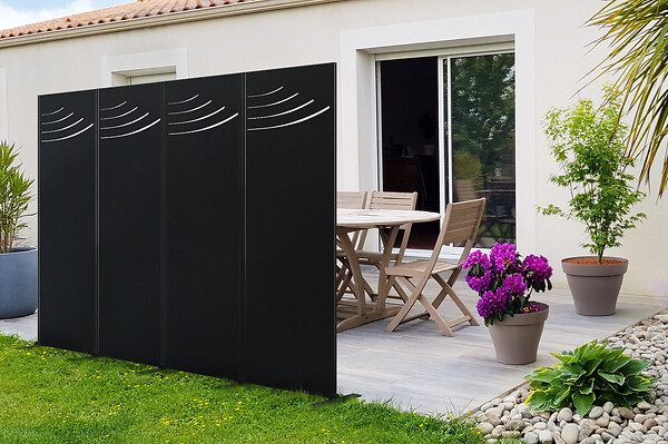 CASANOOV - Casanoov Panneau décoratif VELETA noir H.160  cm motifs sur le haut - large