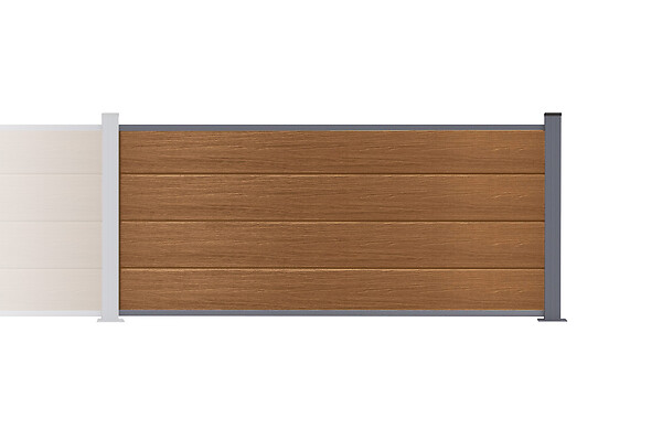 CASANOOV - Casanoov Clôture composite Stockhorn 6 m H.90   cm sur plaque finition teck - large