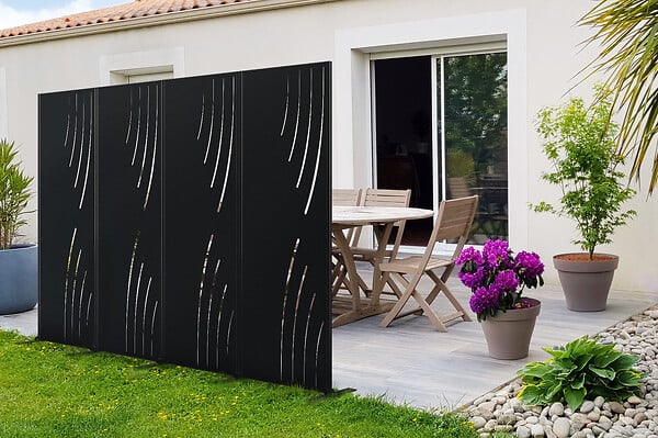 CASANOOV - Casanoov Lot de 2 panneaux décoratifs VELETA Noir H.160  cm motifs côté droit - large