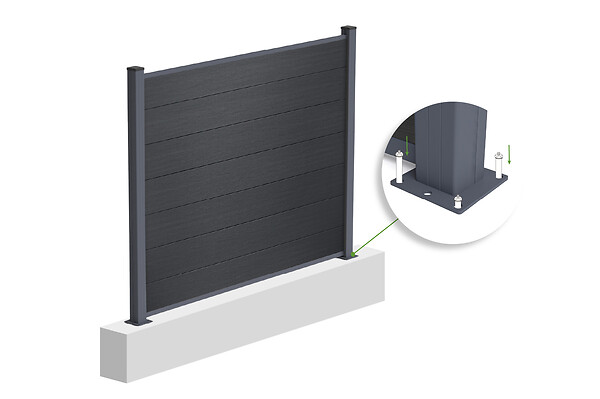 CASANOOV - Casanoov Clôture composite 2m STOCKHORN H.150  cm gris sur platine - large