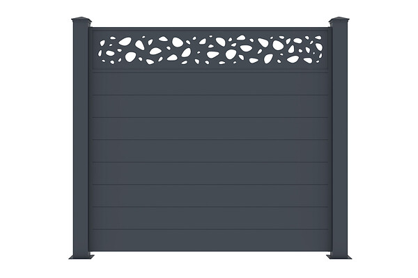 CASANOOV - Casanoov Kit clôture aluminium semi-ajourée SUNNY – H.170   cm – L.1,90 m – kit complet - large