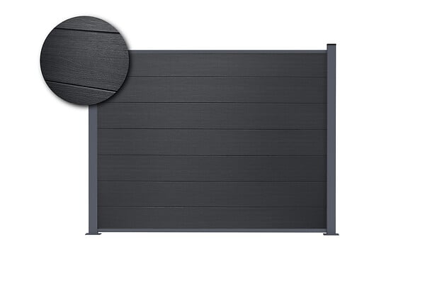 CASANOOV - Casanoov Clôture composite 6 m STOCKHORN H.150   cm sur plaque grise - large