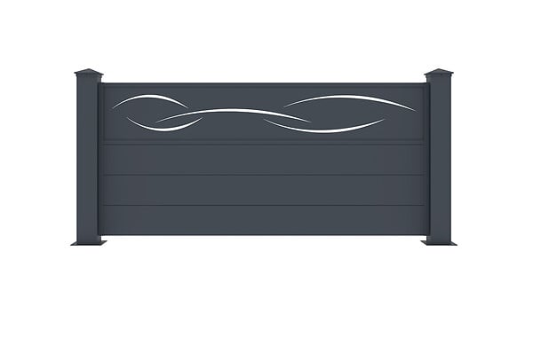CASANOOV - Casanoov Kit clôture aluminium semi-ajourée LIFE – H.90   cm – L.1,90 m – kit complet - large