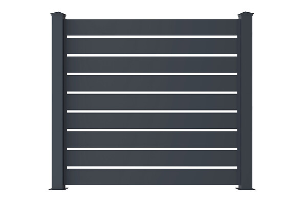 CASANOOV - Casanoov Kit clôture aluminium pleine VOGEL – H.170   cm – L.1,90 m – gris anthracite – kit complet - large