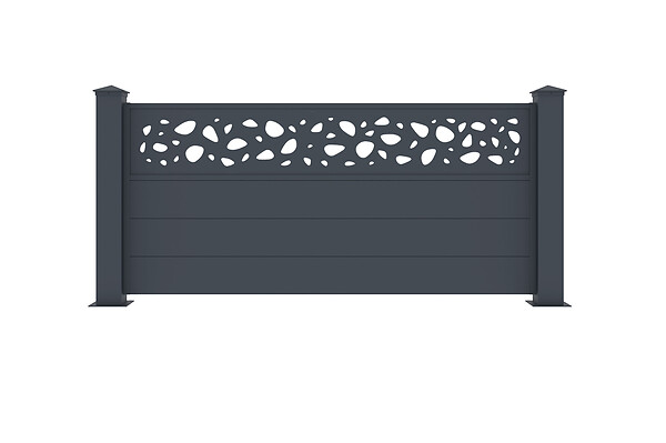 CASANOOV - Casanoov Kit clôture aluminium semi-ajourée SUNNY – H.90   cm – L.1,90 m – kit complet - large