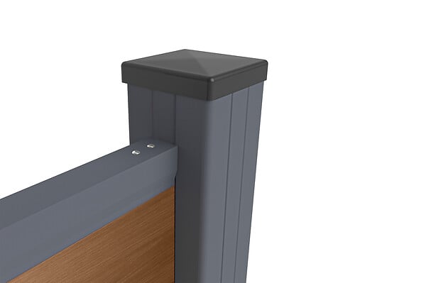 CASANOOV - Casanoov Kit d'extension clôture composite 2m STOCKHORN H.90  cm sur plaque finition teck - large