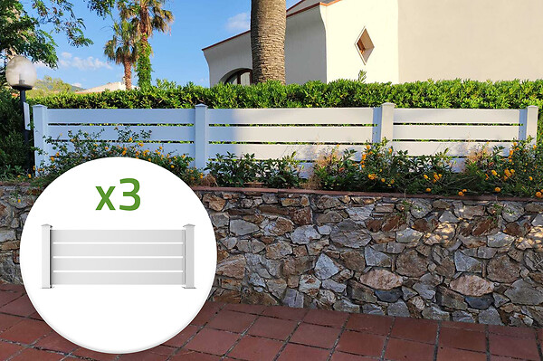 CASANOOV - Casanoov Lot de 3 kits de clôture aluminium VOGEL H.90   cm blanc - kits complet 5.7m - large