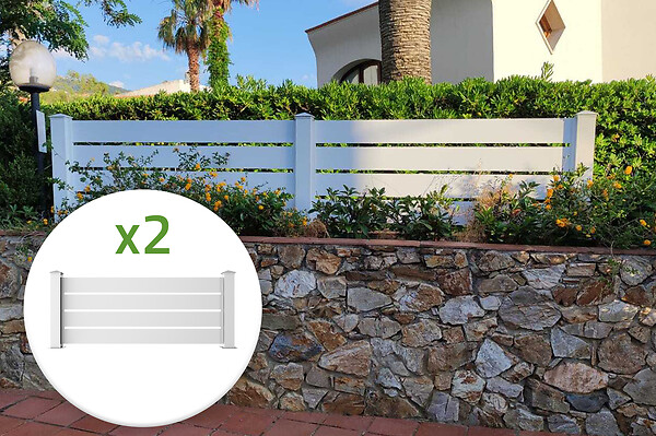 CASANOOV - Casanoov Lot de 2 kits de clôture aluminium VOGEL H.90   cm blanc - kits complet 3.8m - large