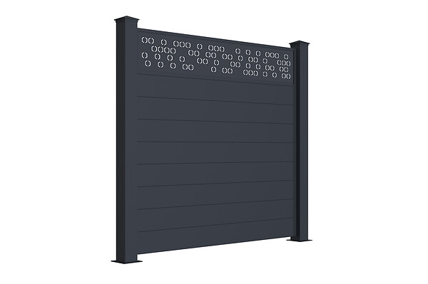 CASANOOV - Casanoov Kit clôture aluminium semi-ajourée ADULA – H.170   cm – L.1,90 m – kit complet - large